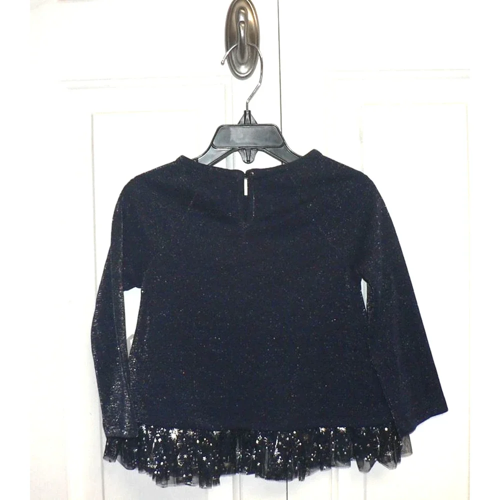 Pippa & Julie Baby Girls Long Sleeve Tutu Hem Stars Dress Navy/Silver 2T $44‎